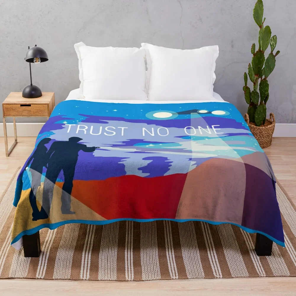 The X Files Trust no one Mulder and Scully Throw Blanket Soft Blanket anime Sofa Blanket