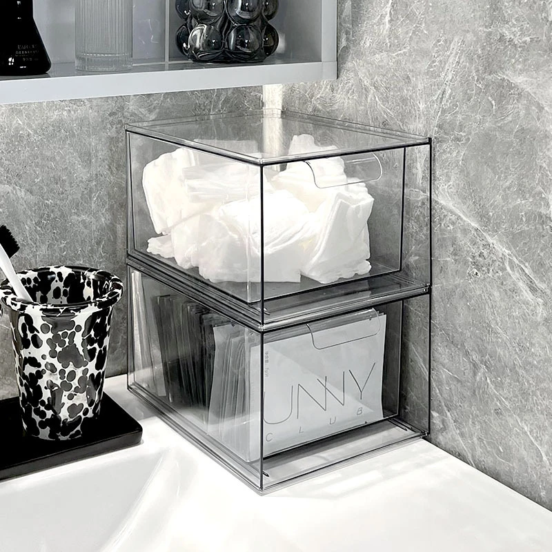 

Cotton Pad Storage Boxes, Face Towel, Swabs, Powder Room, Dustproof, Modern, Simplicity, Bathroom, Home, Clear Makeup Drawer