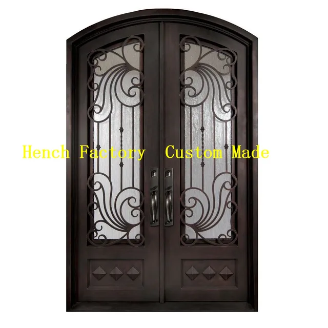 Black Frame Exterior Balcony Wrought Iron Doors Home Double Security Main Gate Price 3