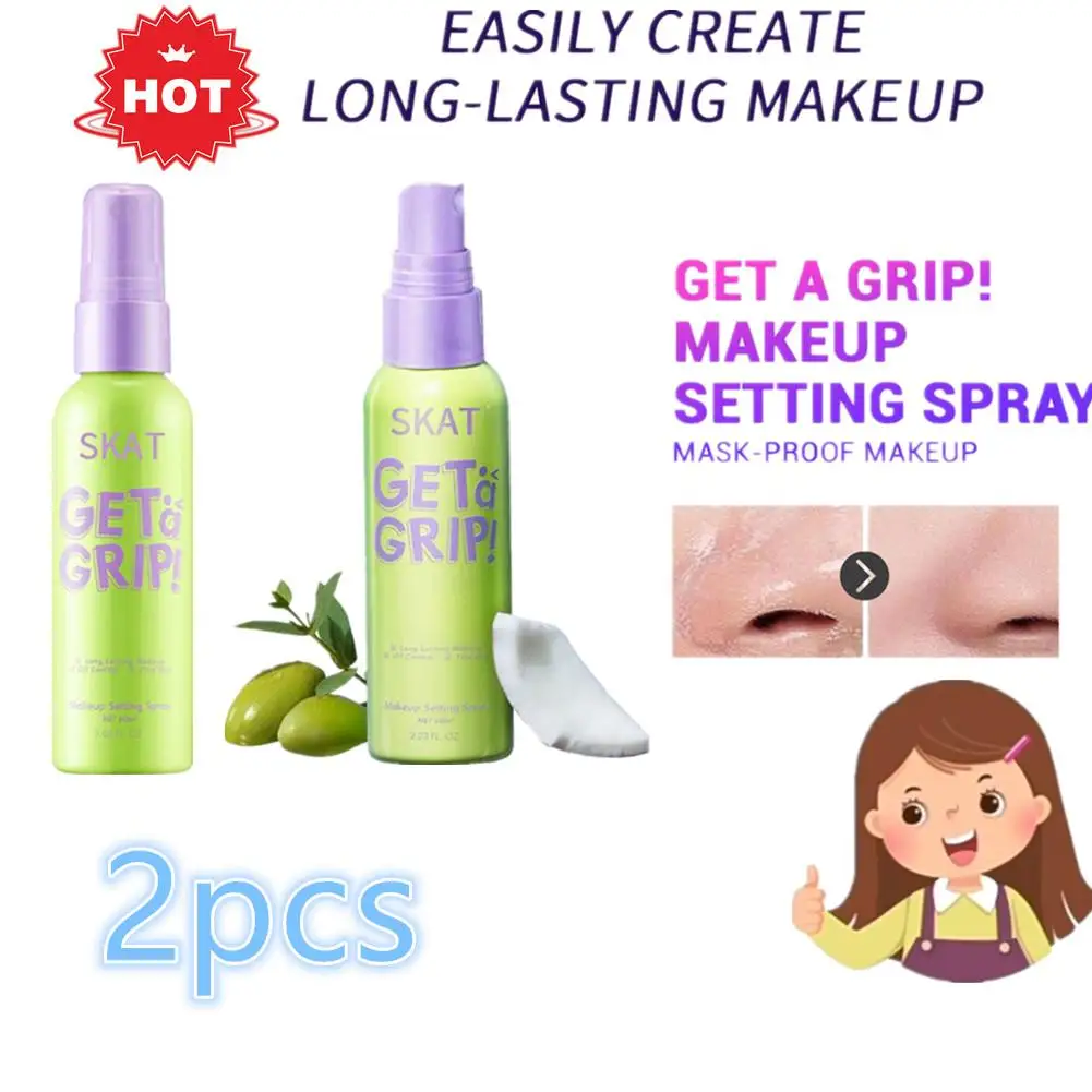 2pc Makeup Spray Face Primer fondotinta Base Fixer Fix fondotinta impermeabile a lunga durata Make Up Hydrate Spray 60ml