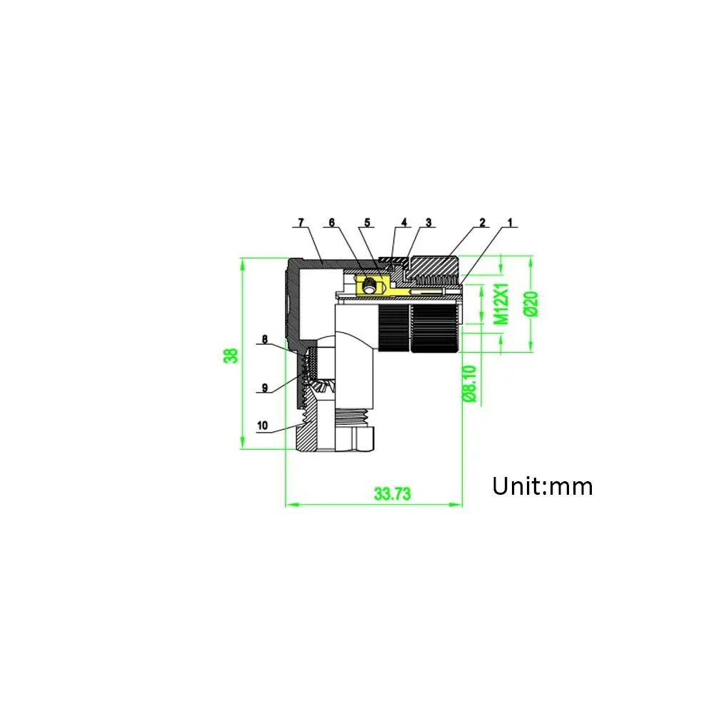 Alta qualidade 4 5 8 pinos m12 sensor conector à prova dwaterproof água pg7 m12 aviação plug curva ângulo macho & fêmea plug doméstico