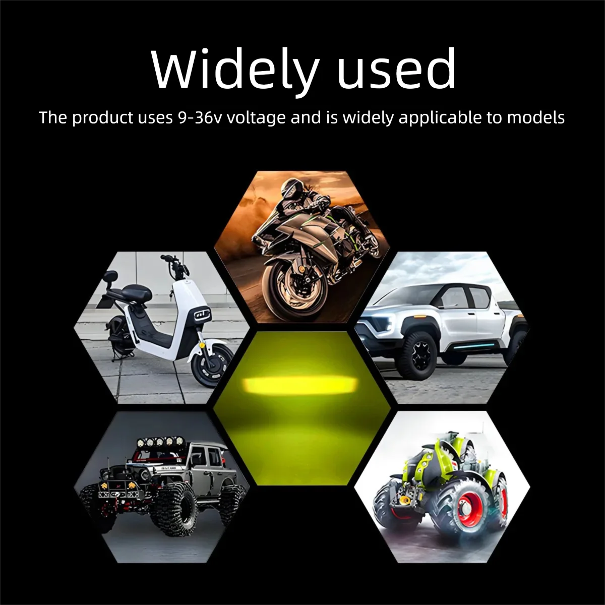 2 مصباح أمامي LED، مصابيح ضباب ممتصة للصدمات، مصابيح شبكية، مصابيح عمل، مصابيح قيادة صغيرة، وأضواء مساعدة للسيارة والدراجات النارية