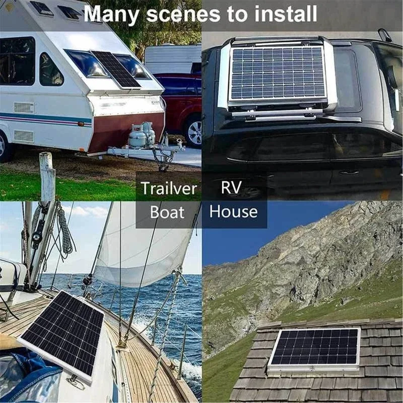 100W Solar Panel Charger Waterproof Trickle Charger Solar Battery Maintainer Dual Output for 18V Car RV Boat Motorcycle