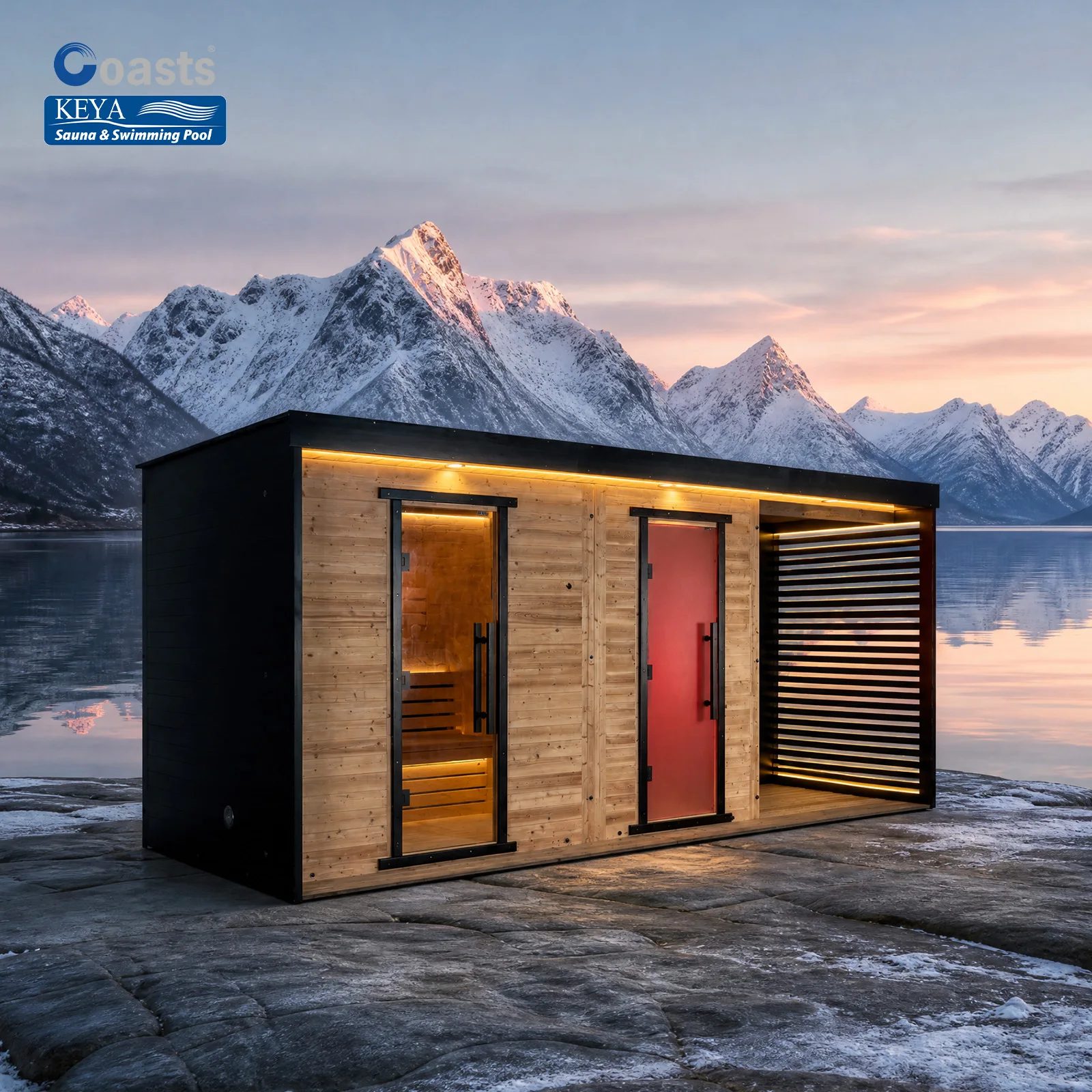 Smart WiFi Controlled Thermo Pine Outdoor Sauna ETL Certified Three Room Modular Design For High End Residential Garden Pod