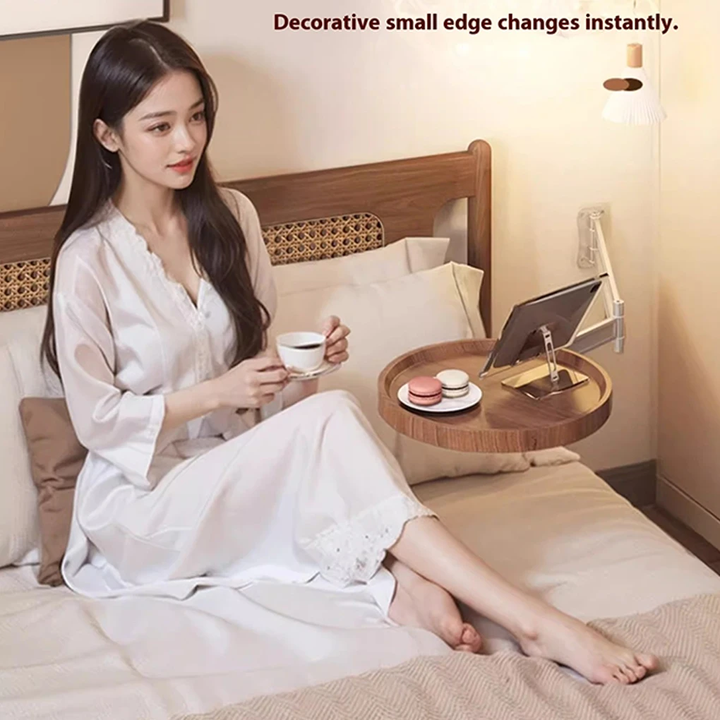 New Wall Mounted Foldable Small Tea Round Tables Space Saving Multi-Purpose Creative Floating Shelves Easy To Install Flexible