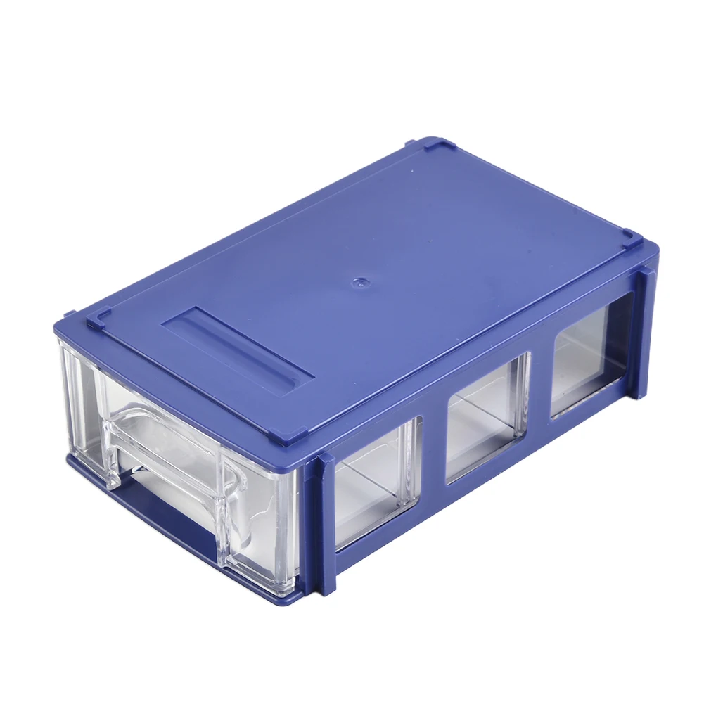 Efficient and Space saving Stackable Storage Box for Hardware Parts Crafts and Sewing Supplies with Translucent Drawers