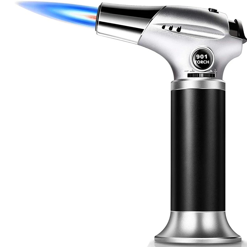 

Butane Torch, Kitchen Refillable Butane Blow Torch With Safety Lock And Adjustable Flame (Butane Gas Not Included)