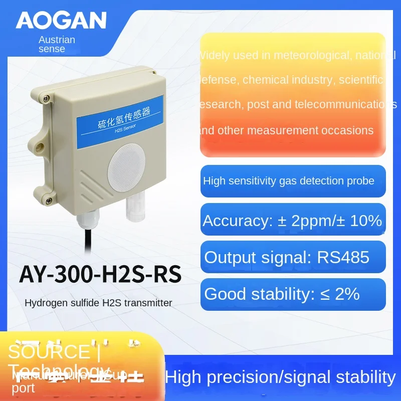 

Hydrogen Sulfide Sensor H2S Industrial Pollution Poisonous and Hazardous Gas RS485 Detection Concentration Transmitter