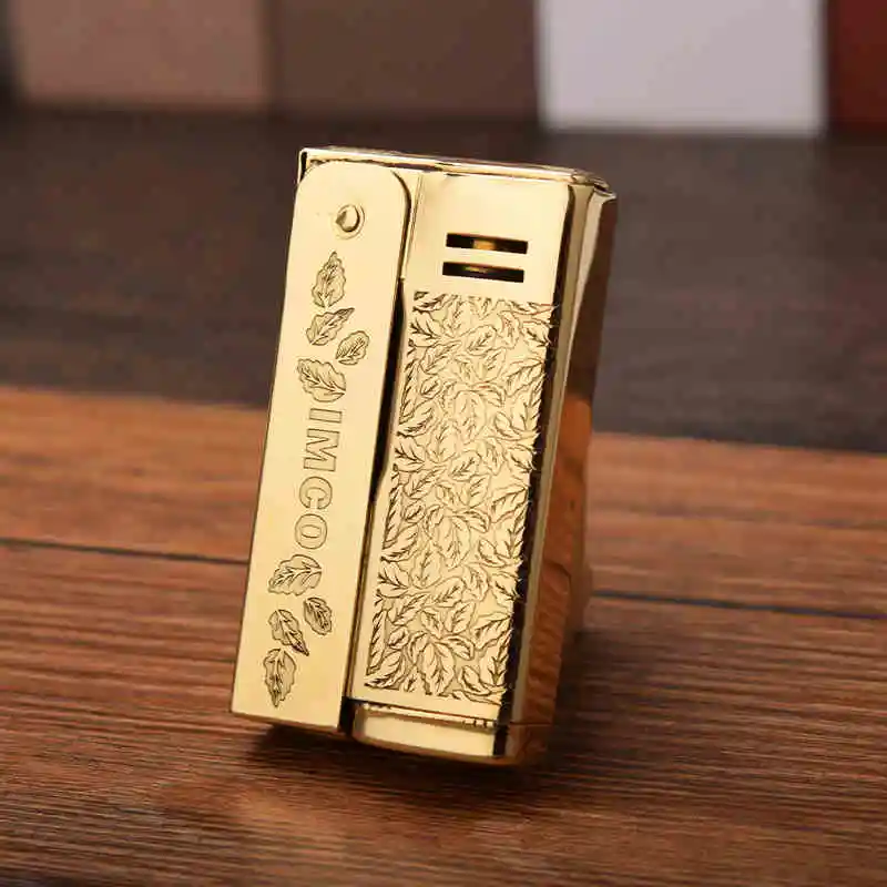 IMCO 6800 kerosenes Oil Lighter Stainless Steel & Brass Vintage Design Laser Engraved Classic Tobacco Accessory for Men