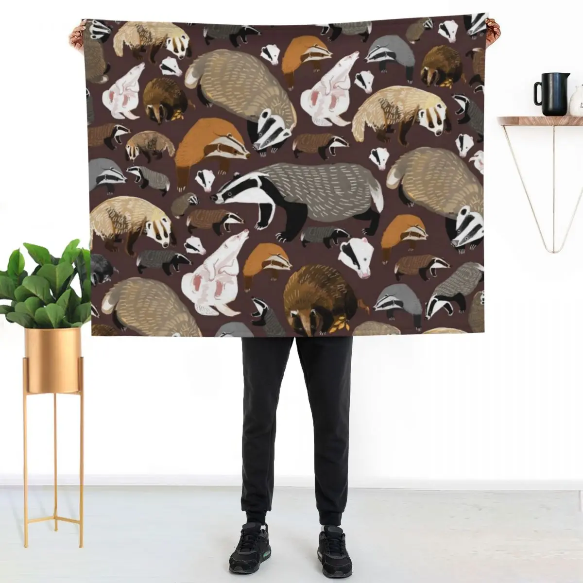 European Badger Throw Blanket Comforter Luxury Thicken Decorative Beds Luxury Throw Quilt Soft Big Blankets