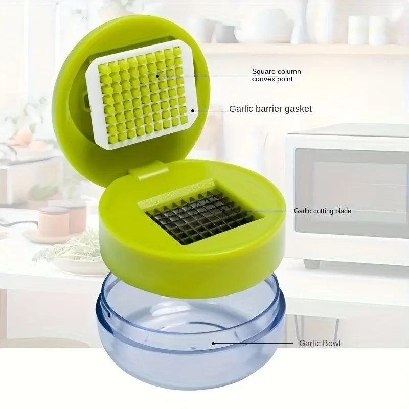 1pc Heavy Duty Manual Garlic Press & Mincer, Easy-Clean Plate, Compact Handheld, Dishwasher Safe