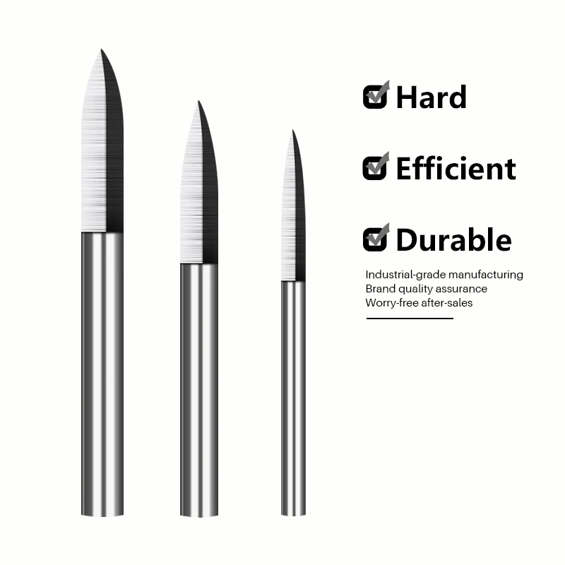 

Wood Engraving Bit 1/3 Flute 2.35-8mm Woodworking Milling Cutter Solid Carbide Grinding Burr Wood Carving Drill Bit Hand Tool