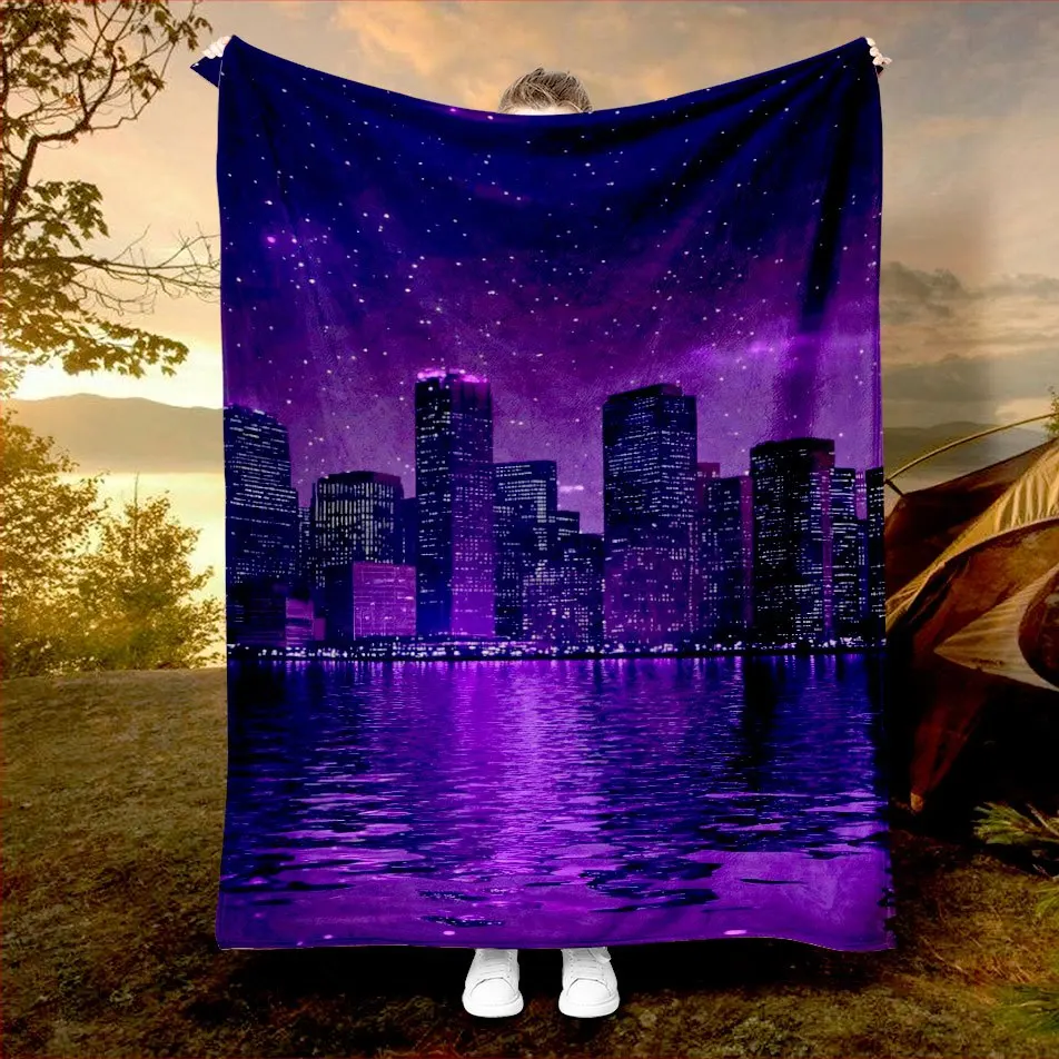 Scenic Landscape Vista Blanket Reversible Flannel Throw for Nature Lovers AllSeason Comfort Outdoor Escape Gift
