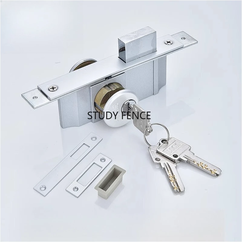 

Дверной замок из алюминиевого сплава Аксессуары для стеклянных дверей в рамке Двусторонний сердечник замка из алюминиевого сплава с ключами, за исключением дверной ручки