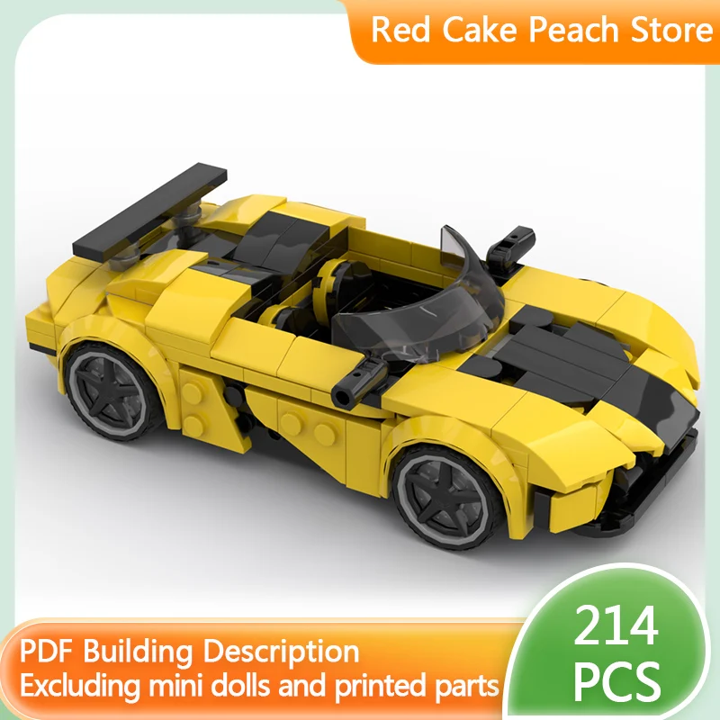 

Модель скоростного гоночного автомобиля MOC, строительные кирпичи SL63, желтый спортивный автомобиль, модульная технология, детские праздничные подарки, сборка игрушек, костюм