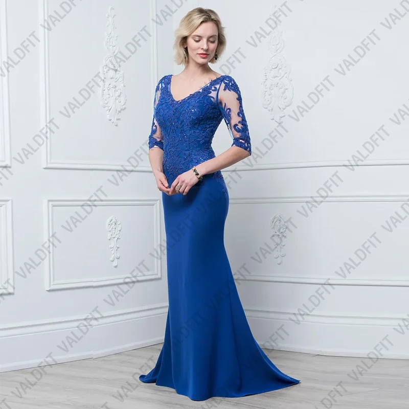 

Customized Long Mermaid Royal Blue Chiffon Mother of the Bride Dresses Wedding Party Dress vestidos para madre de novia 2024
