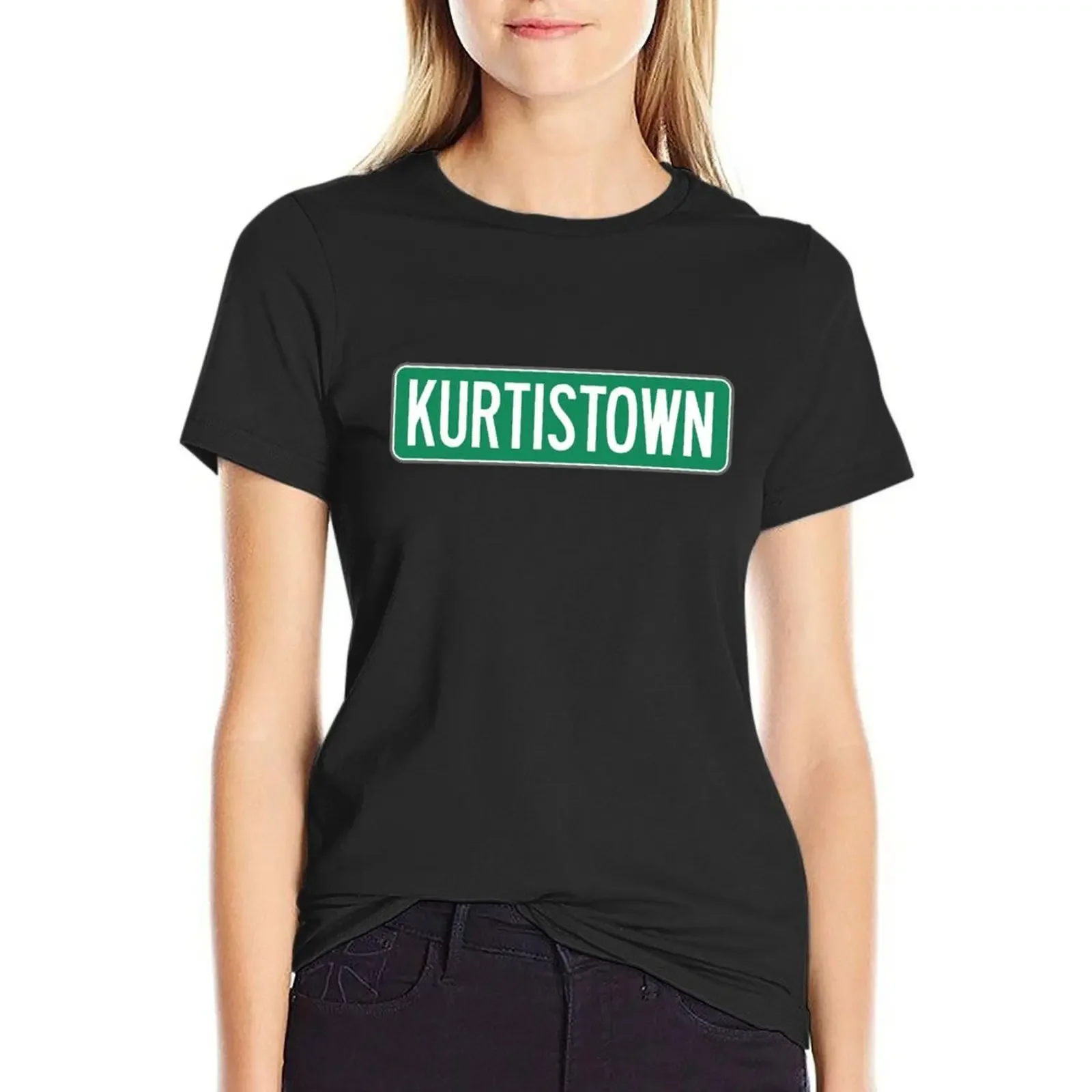

kurtistown sign - kurtis conner T-Shirt customs design your own tops lady clothes heavyweights designer clothes Women luxury