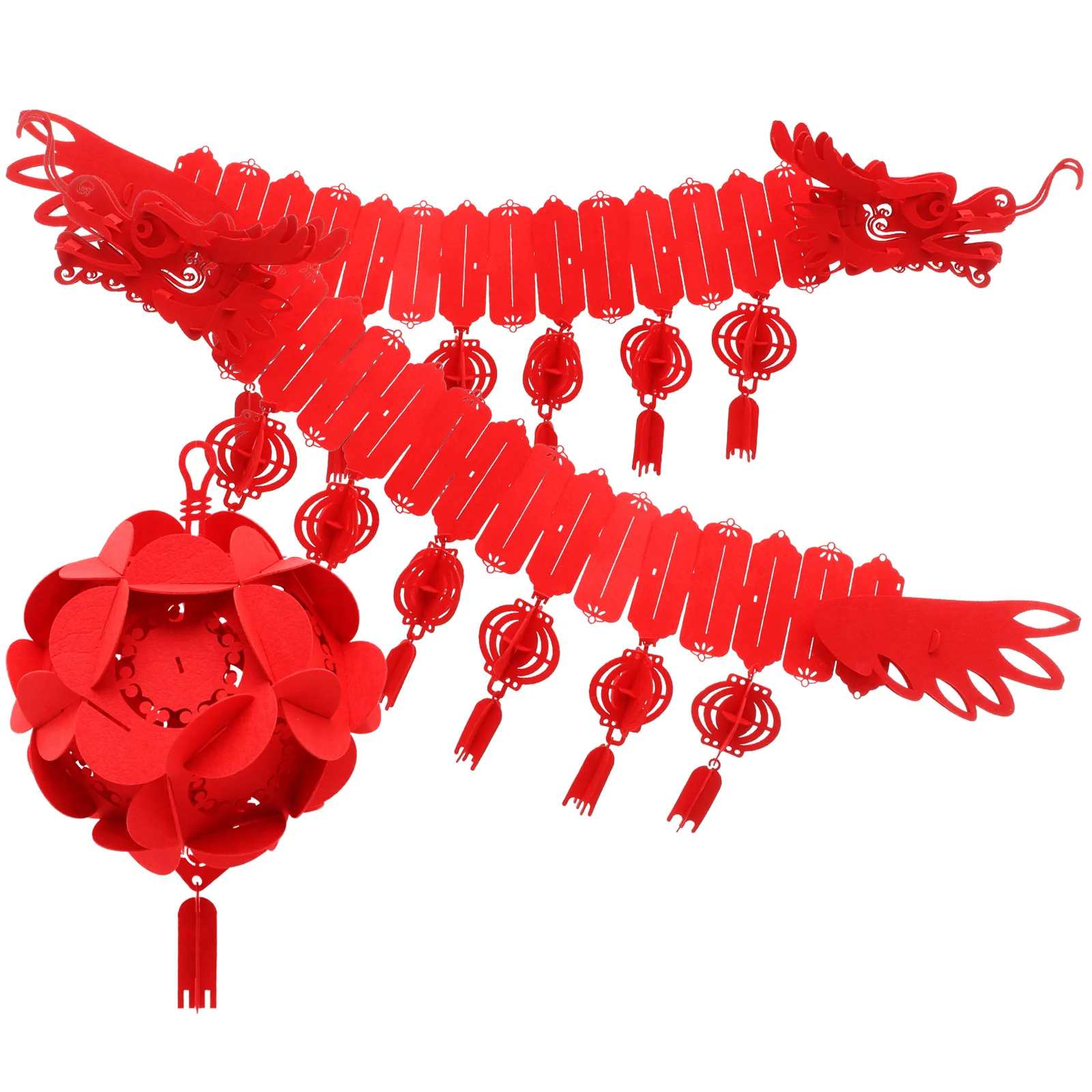 

2024 New Arrival Dragon Pendant Chinese New Year Decoration Spring Festival Ornament Red Fabric Wall Hanging Lunar for Home