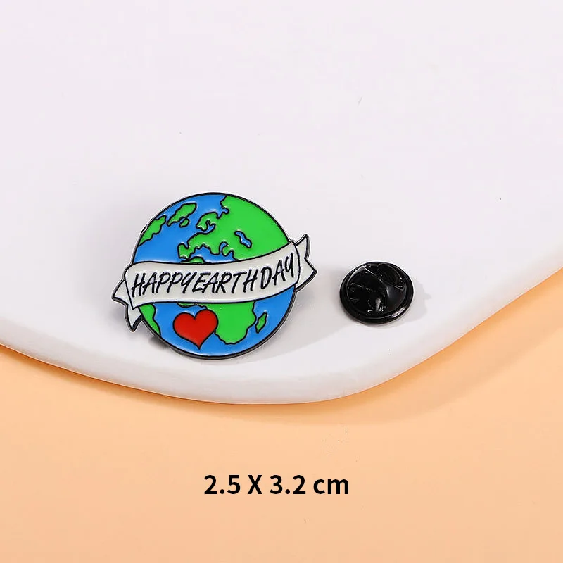 2024 New Environmental Protection Earth Badge, Environmentalism, Climate Change Brooch, Personalized Creative Badge, Backpack De