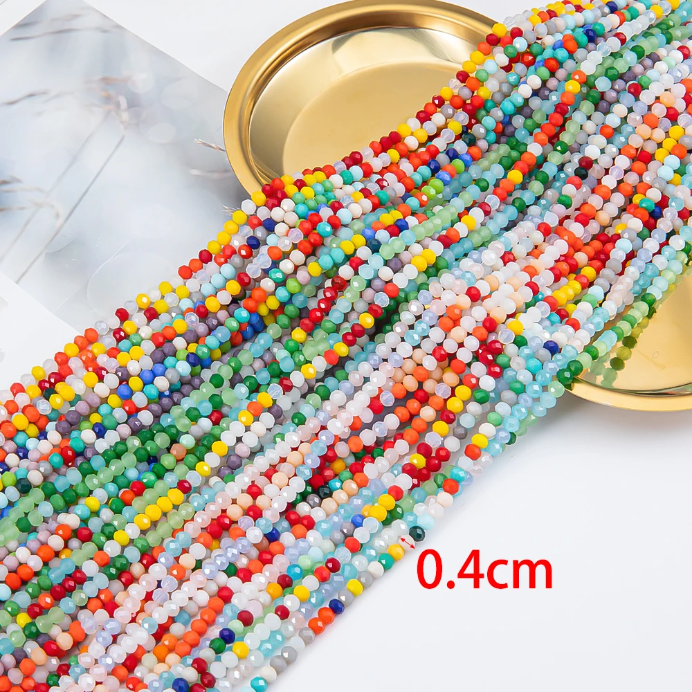 120 pezzi di perline di cristallo di colore misto 4mm perline distanziatrici allentate sfaccettate rotonde piatte per collana di braccialetti fai da te forniture per la creazione di gioielli