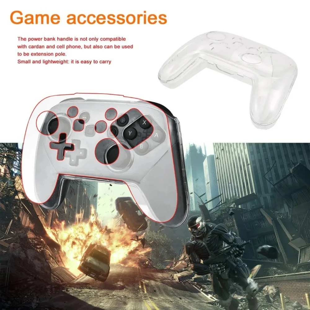 Transparent Clear Crystal Case Controller Protective Cover Handle Shell Compatible For Ns Nintendo Switch Pro Game Controller