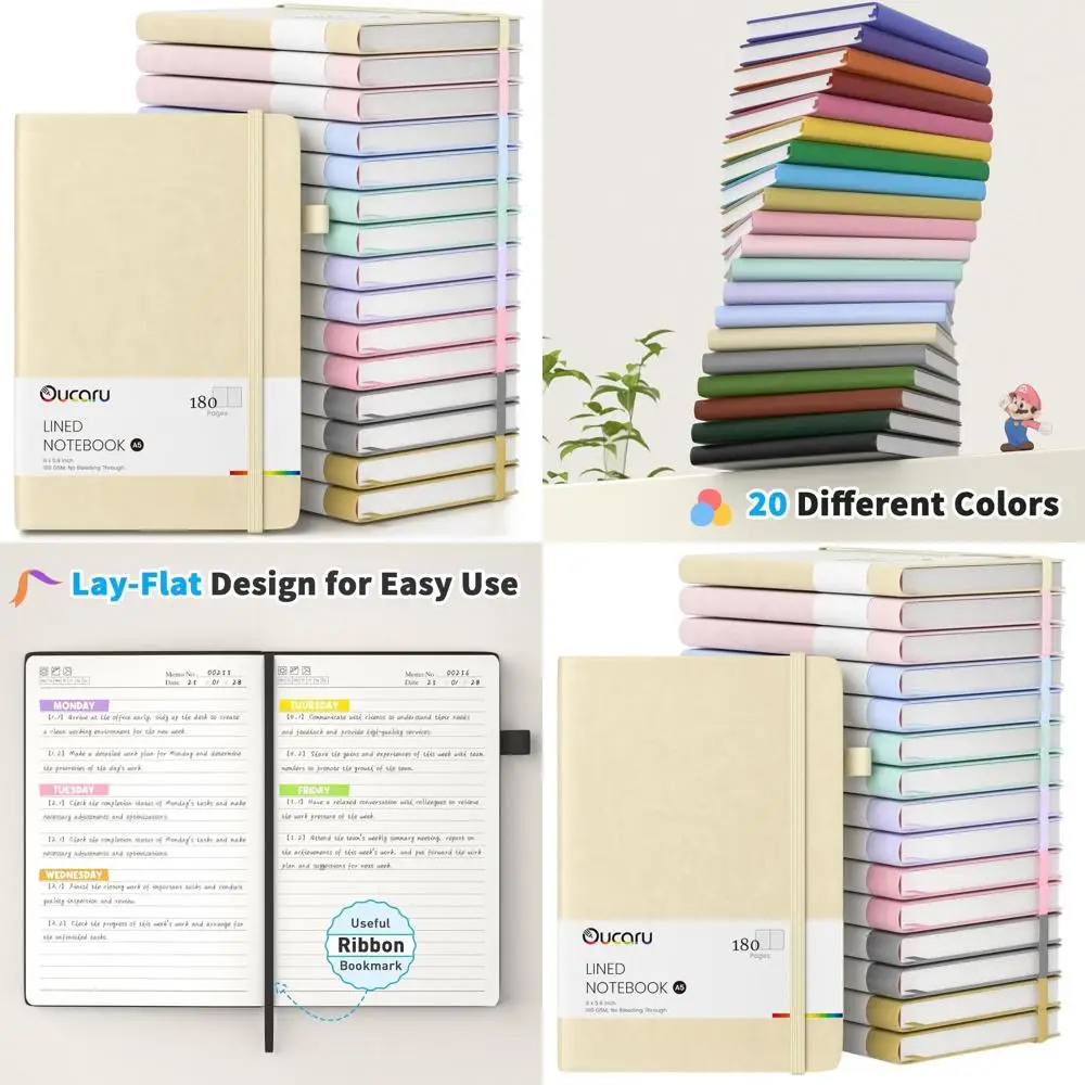 

A5 16-Piece Set of 180-Page Journals with 100 GSM Paper for Daily Writing, Suitable for Men and Women, Work, School, and Travel
