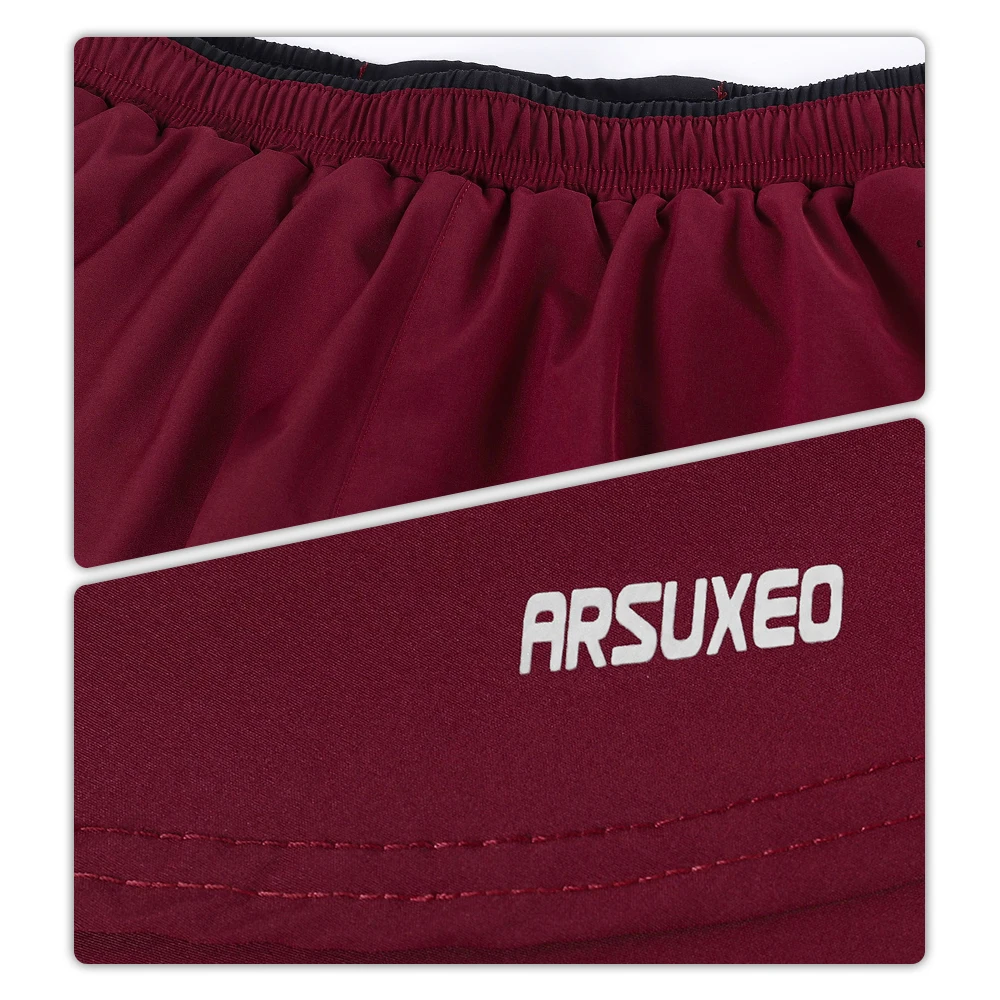 ARSUXEO Sport Shorts Men 2 In 1 Running Shorts Gym Training Sportwear Quick Dry Fitness Workout Jogging Sports Pants Breathable