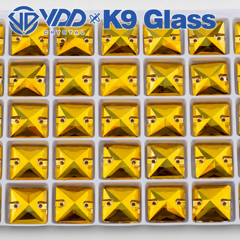 VDD S258 Sunshine Square AAAAA Top-Qualität K9 Glas aufnähbare Strasssteine, flache Kristallsteine zum Aufnähen für Kleidungsdekorationen – Detail 5