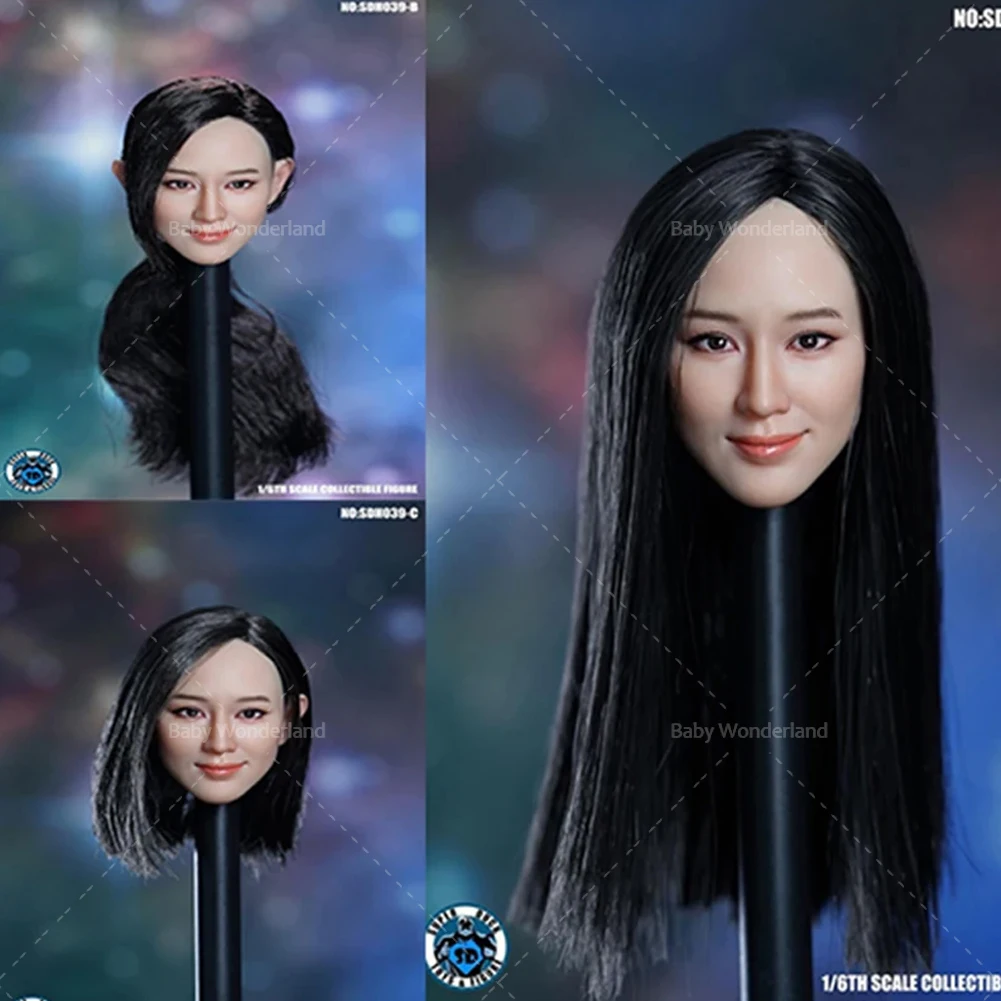 SUPER เป็ด 1/6 SDH039 ทหารหญิง Gentle Smile ผมยาวสั้นประติมากรรมแกะสลัก Fit 12 ''Action Figure สีขาวตุ๊กตา