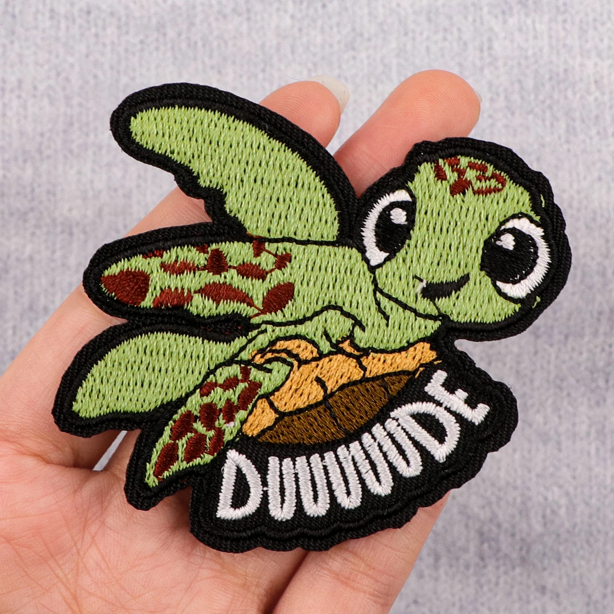 

Cartoon Animal Patches On Clothes Cute Sea Turtle Iron on Embroidered Patches For Clothing DIY Stripes Applique Accessory