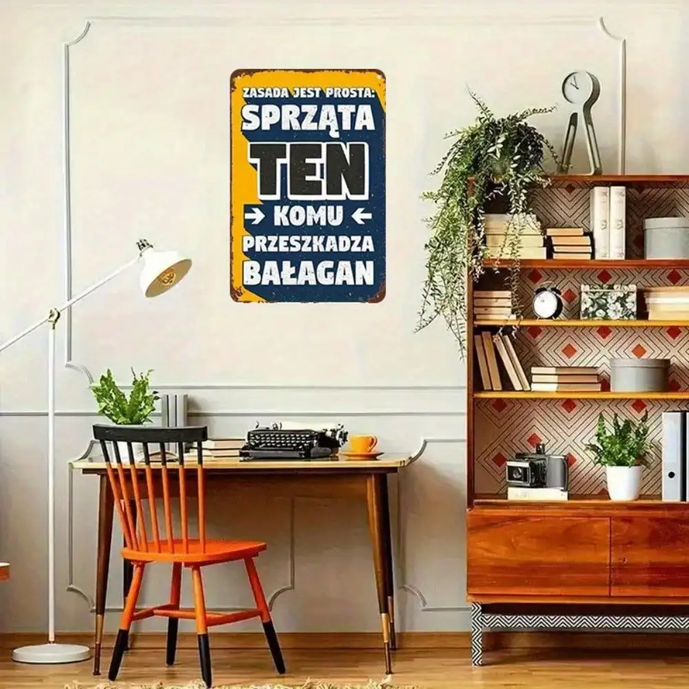 Funny Polish Cleaning Rules Iron Wall Sign 8x12 Inch Farmhouse Decor Rustic Plaque