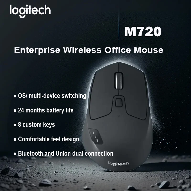 

Logitech M720 Wireless Bluetooth Mouse - Office Mouse - Bluetooth Dual-mode Wireless Mouse