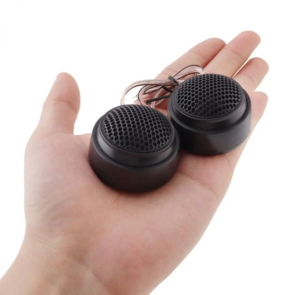 2pcs High Efficiency Car Tweeters High Frequency Treble Loudspeakers Dome Speaker Sound Universal Black Loud Audio