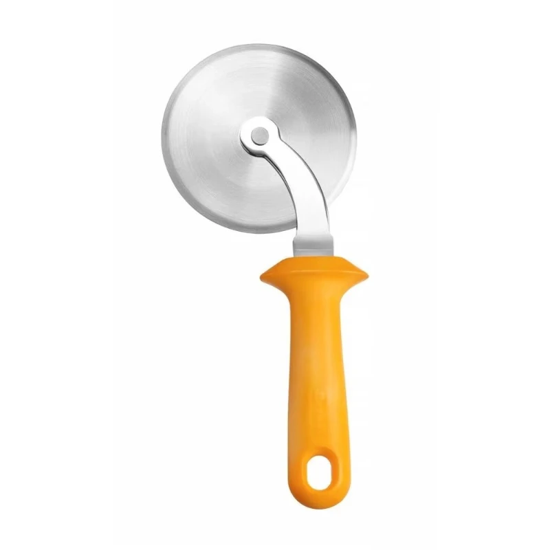 

High-strength commercial kitchen pizza cutter, orange