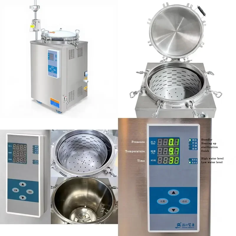 for JIBIMED Automatic Vertical Pressure Steam Sterilizer Autoclave 35L-150L Capacity 105-134 Operating Temperature