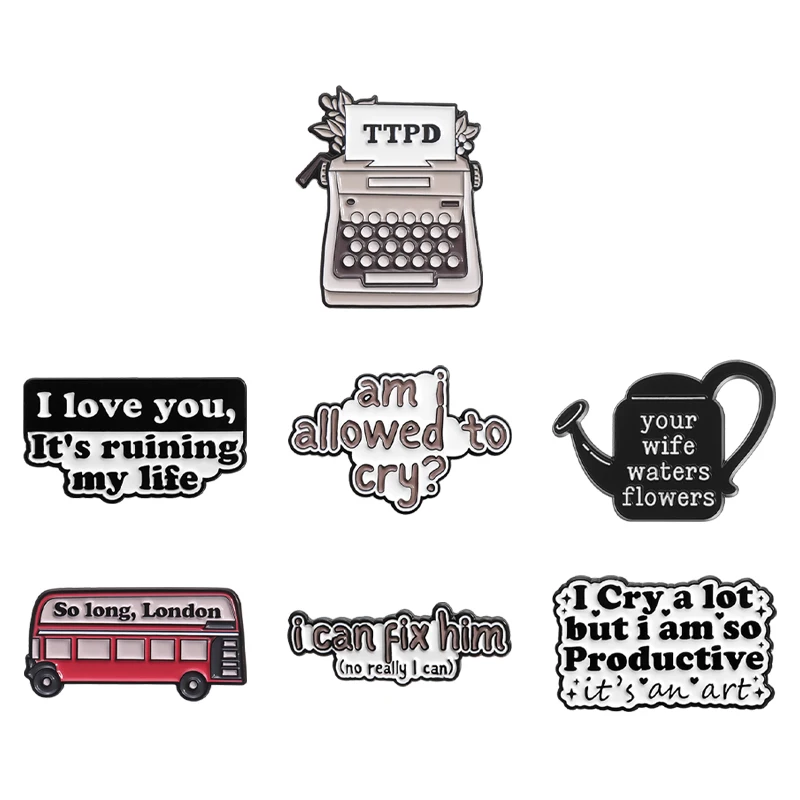 مغنية البوب النسائية الشهيرة دبابيس المينا الكرتونية ، دبابيس كلمات غنائية ، شارة طية صدر معدنية إبداعية ، إكسسوارات هدية للأصدقاء #1