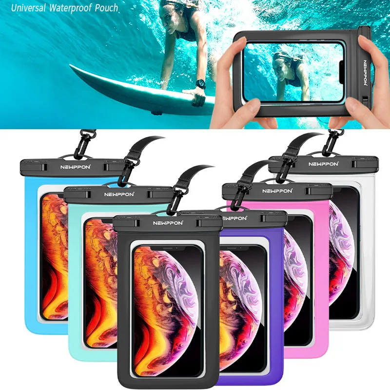 Waterproof Cell Phone Pouch Universal Water Proof Dry Bag Case with Neck Lanyard Underwater Clear Cellphone Holder for Outdoor