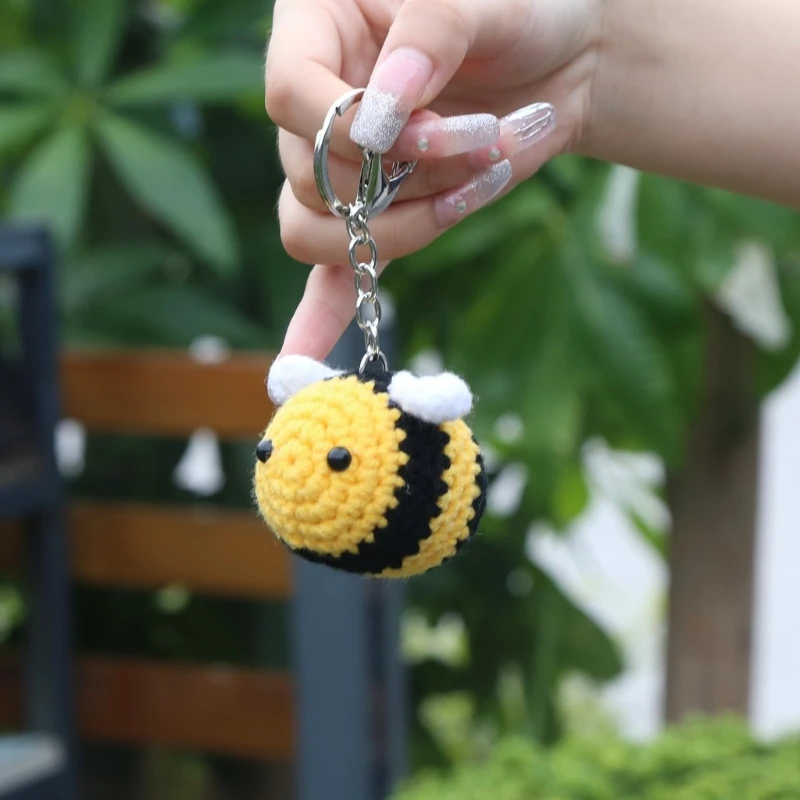 Bees Keychain 3D Bumblebees Pendant Keyring Car Keyring Charm Handmade Keyholder Purse Pendant Perfect Gift Women