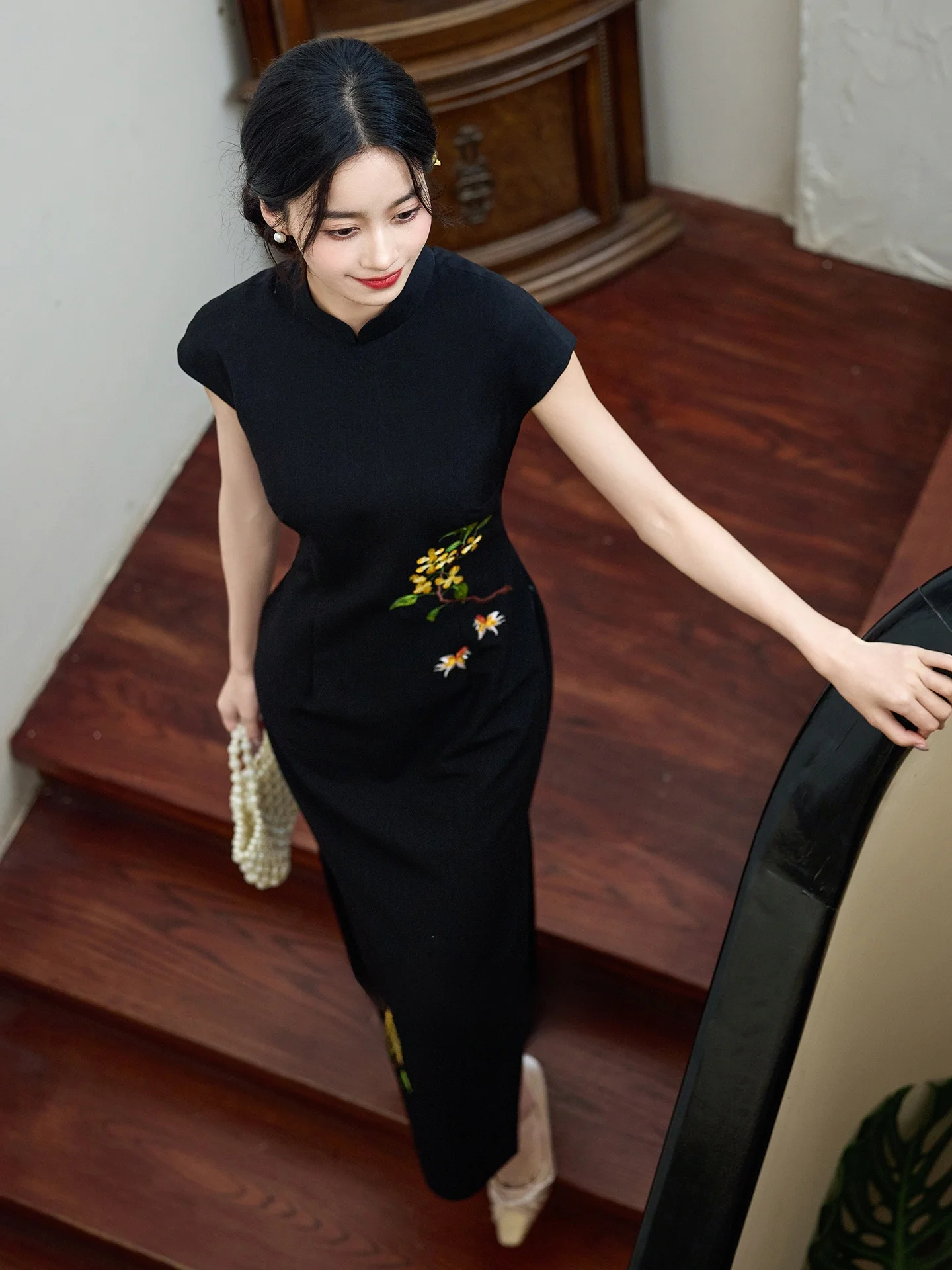 

Вечернее платье для молодых женщин, элегантное, для торжества Китайского Нового года, высококачественное, с длинным разрезом, или Sve