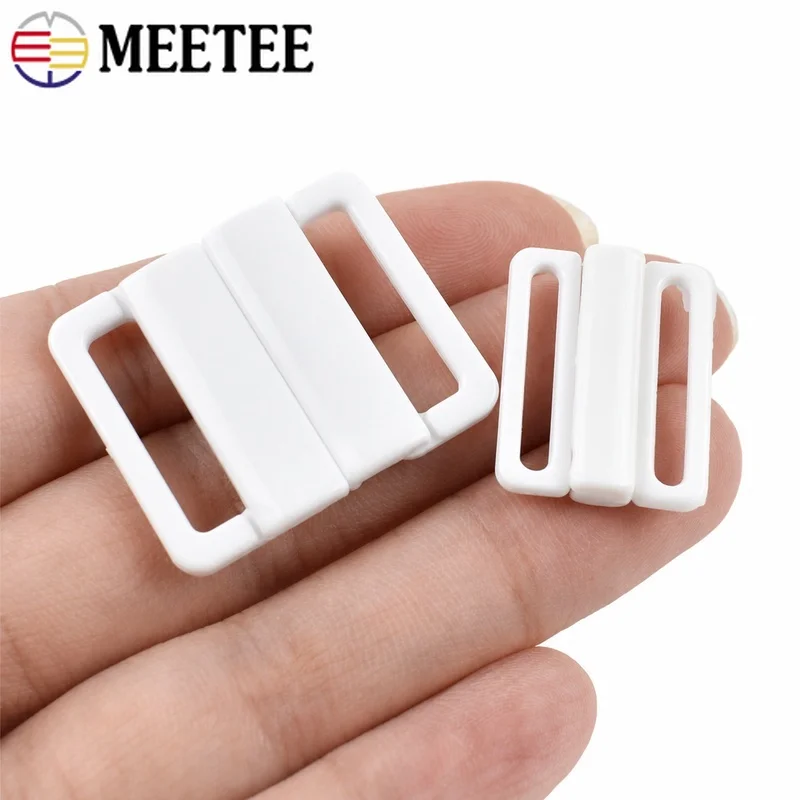 30/50Sets 20mm Plastic Bikini Closure Buckles Bra Strap Hook for Swimsuit Swimwear Top DIY Garment Sewing Accessories Repair Kit