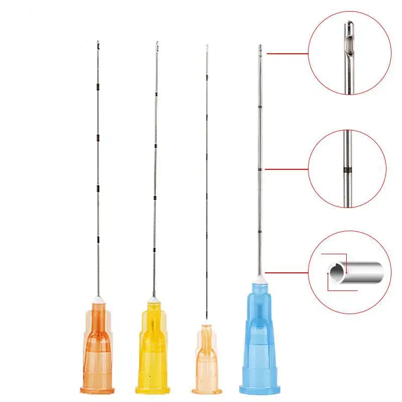 Ago monouso per cannula con punta smussata per iniezione di riempimento 18G 21G 22G 23G 25G 27G 30G Naso di riempimento facciale con acido urico, 2