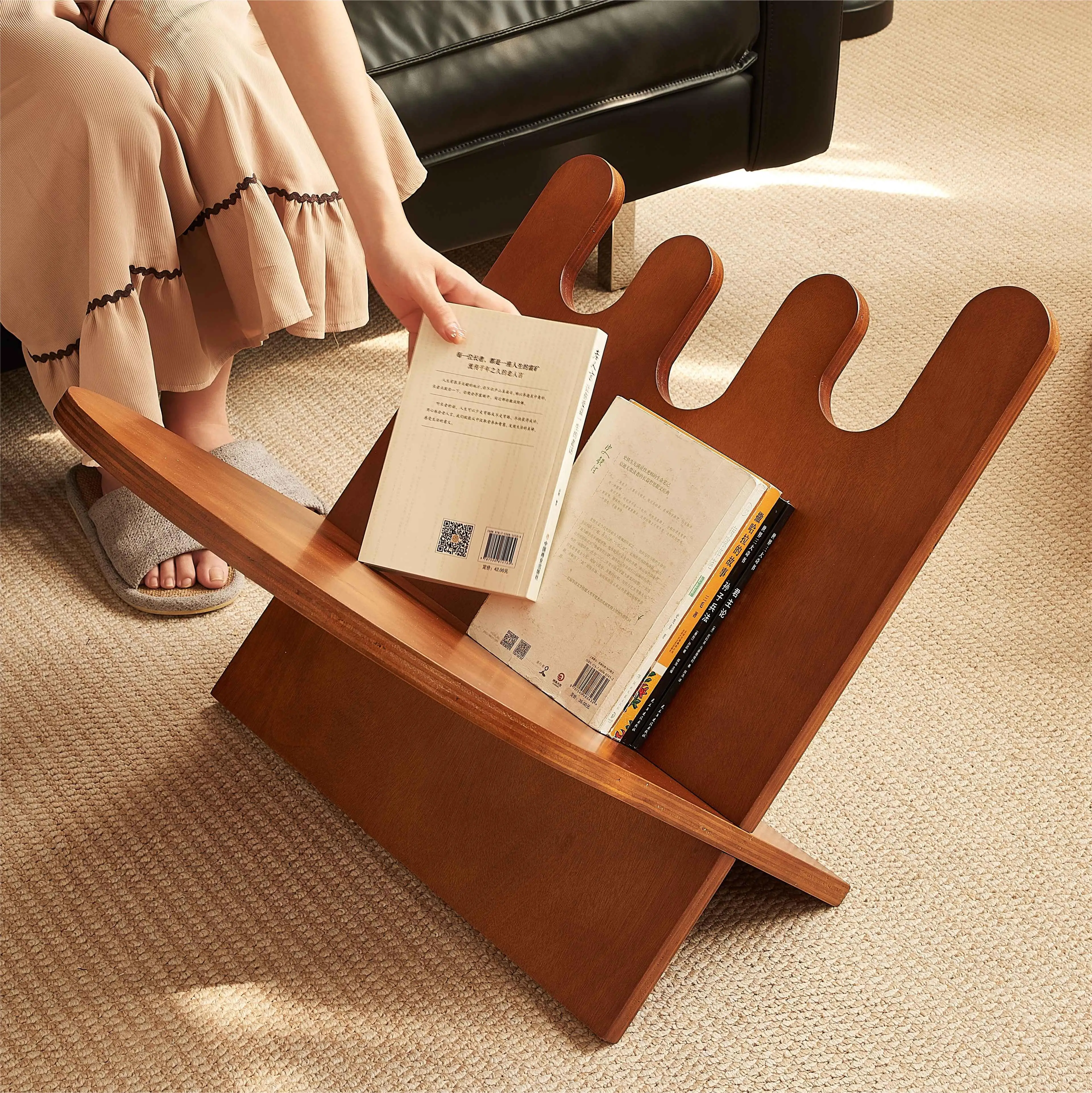 

Wooden Desktop Storage Rack Bookshelf Display Rack Book Magazine Living Room Office Study CD rack