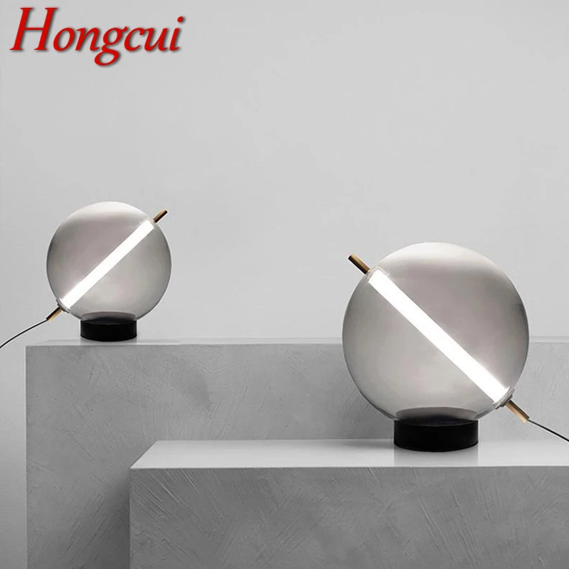 Hongcui Contemporary GlassTable Lamp Nordic Fashionable Living Room Bedroom Creative LED Decoration  Desk Light