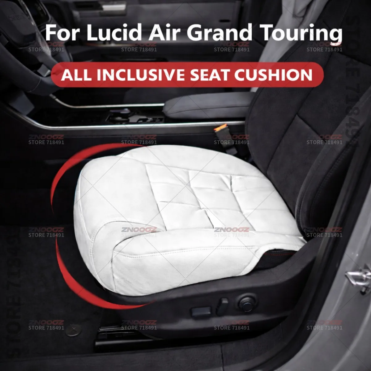 

Подушка-удлинитель для автомобильного сиденья с поддержкой для ног, из пены с эффектом памяти, аксессуар для салона автомобиля Lucid Air Grand Touring