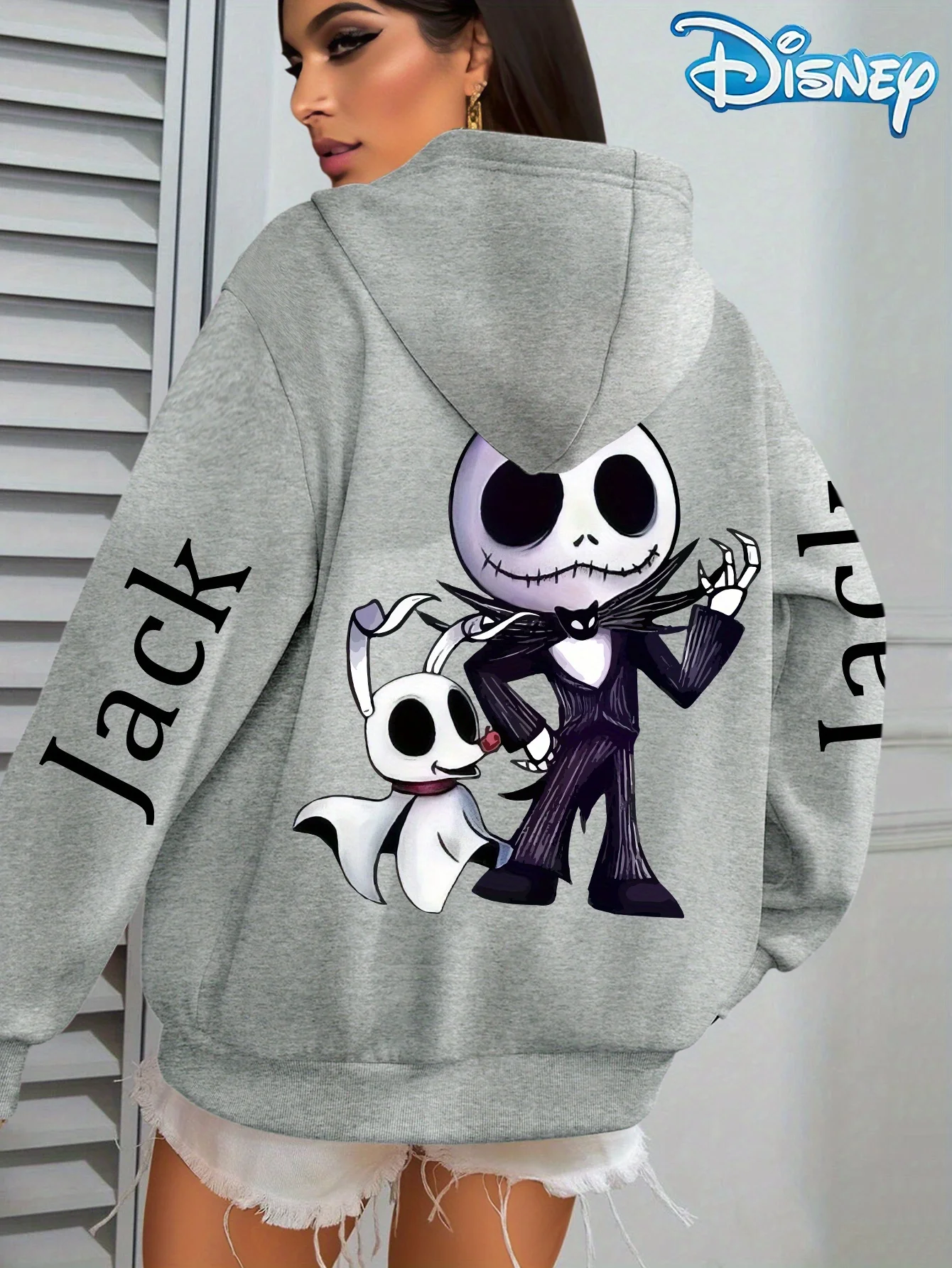 เสื้อฮู้ดแขนยาวลายฮาโลวีน ดิสนีย์ แจ็คและซีโร่ น้องหมาสัตว์เลี้ยงของแจ็ค สไตล์ลำลอง เหมาะสำหรับฤดูใบไม้ร่วง