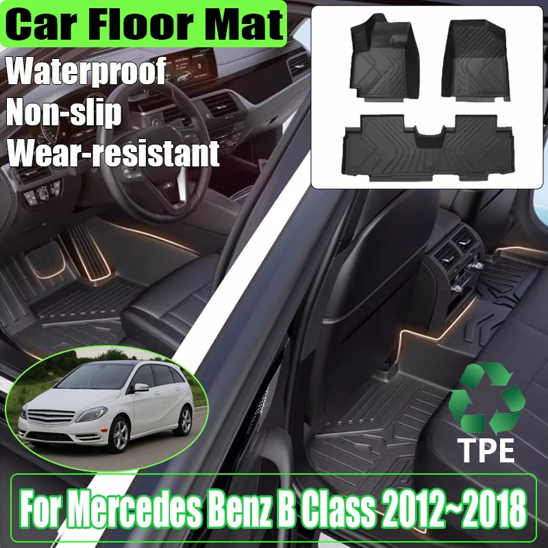 

Car Accessories For Mercedes Benz B Class W246 200 180 2012~2017 2018 Floor Mat Anti-scratch Mud Carpet LHD Foot Pad Full Rug