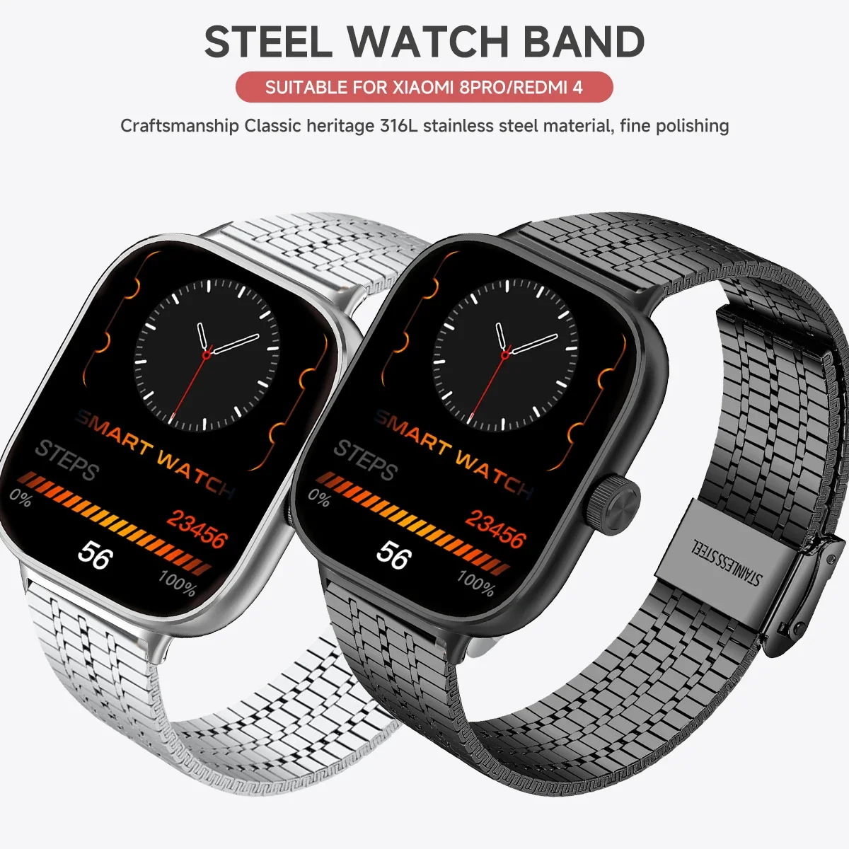 Edelstahlarmband für Redmi Watch 6 5 4 Metall-Ersatzarmband für Xiaomi MiBand 10/9/8 Pro Correa Band – Detail 15