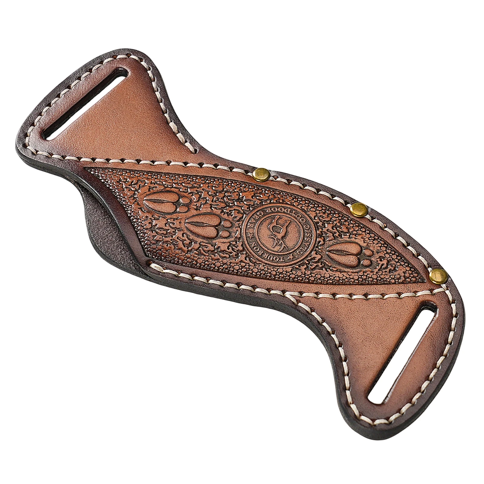 Étui en cuir gravé Tourbon pour couteau à lame fixe, organiseur de poche EDC pour couteau pliant (couteaux non inclus)