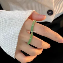 1pcs New Bohemia Solid Color Agate Stone Finger Rings for Women Hot Natural Grain Joint Ring Girl Party Wedding Gift 도마뱀