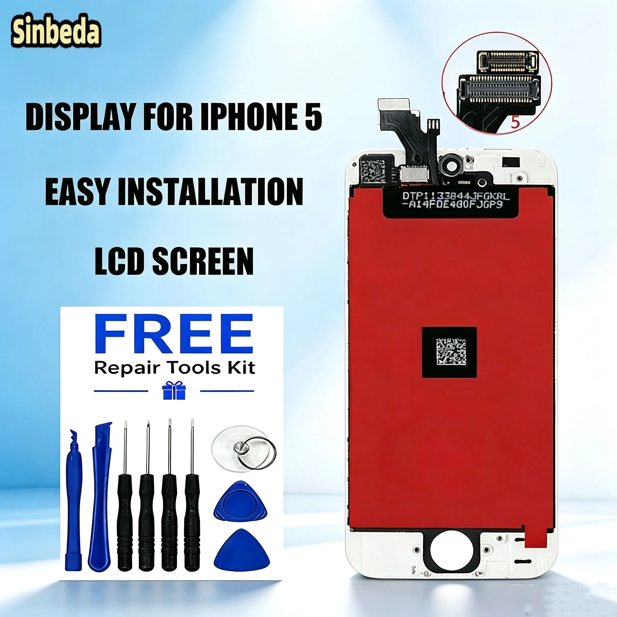 Lcd Display For Iphone 5 Touch Srceen Digitizer Assembly Zero Dead Pixel Screen A1428 A1429 Replacement With Repair Tools